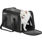 Petsfit Cat Carriers for Medium/Large Cats 20 lbs, Dog Carriers for Small Dogs, Soft-Sided Pet Carrier for Travel with Big Pocket, 5-Sided Breathable Mesh, 3 Doors