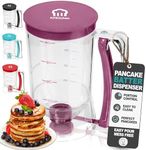 KPKitchen Pancake Batter Dispenser - Kitchen Must Have Tool for Perfect Pancakes, Cupcake, Waffle, Muffin Mix, Cake & Crepe - Easy Pour Baking Supplies for Griddle - Pancake Maker with Measuring Label