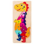 Wooden Toddler Jigsaw Puzzles for Girls Boys | Montessori Wooden Toys for Kids Gifts Age 2 3 (Tyrannosaurus)