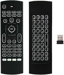 BIFANS MX3 Backlight Mini Wireless Keyboard, Air Mouse IR Learning with 6-Axis Inertia Sensors Multifunctional 2.4GHz Remote for Smart TV，Android TV Box, PC, Mac OS,Linux (MX3)