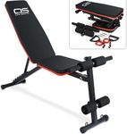 Adjustable Weight Bench - Utility Incline Decline Flat Foldable Bench Press sit up for Full Body Workout Home Exercise Gym Equipment – 7 Adjustable Positions & 2 Training Straps