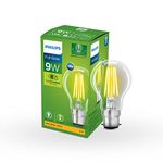 PHILIPS Full Glow 9-watt B22 Clear LED Bulb | Warm White, Pack of 1