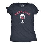 Womens Mama Juice T Shirt Funny Red Wine Lovers Tee for Ladies Funny Womens T Shirts Mother's Day T Shirt for Women Funny Wine T Shirt Navy - XL