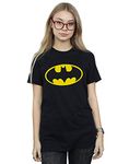 DC Comics Women's Batman Logo Boyfriend Fit T-Shirt Black Small