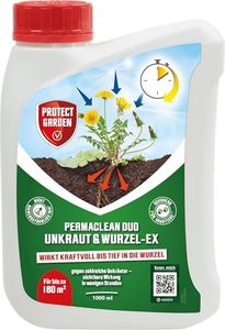 PROTECT GARDEN Permaclean Duo Unkraut & Wurzel Ex, Unkrautvernichter mit Zweifachwirkung gegen Unkräuter und Ungräser, 1000 ml Konzentrat