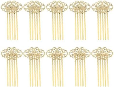 FRCOLOR 10 Piezas Peines Para El Cabello Para Mujeres Peinecillos Dorados De Flamenco De Nupcial Peinecillos Dorados De Gitana Mujer Peinecillos Flamenco Pétalos Novia Chica
