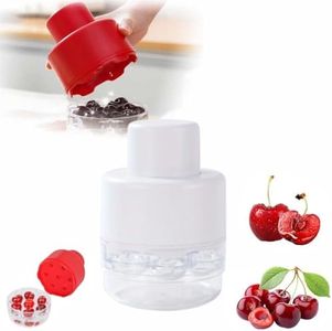 Cherry Pitter Tool Pit Remover, 2025 Upgraded 7-in-1 Portable Cherry Core Remover Stoner Pitter Quick Release, Multiple Corer Tool for for Kitchen, Cake Shop, Fruit Salad (White 1PCS)