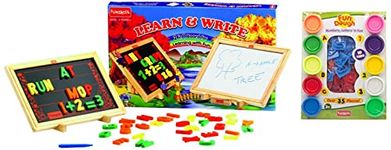 Funskool-Giggles Learn & Write 2 in 1 Magnetic & Writing Board,Multicolor & Funskool-Fundough Numbers Letters N Fun, Multi Colour