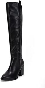 Ermonn Womens Over The Knee Thigh High Boots Faux Suede Wide Claf Chunky Block Heel Winter Shoes with Zip