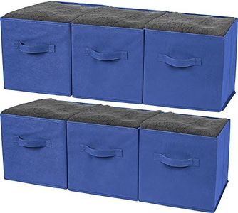Greenco Foldable Storage Cubes, 6 pcs (Royal Blue)| Closet Organizer Storage Basket/Box/Bin/Shelf | Cube Storage Organizer | Collapsible Storage Bins Boxes | Non-woven Cloth Fabric Bin Drawers/Baskets