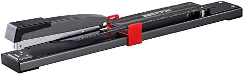 B440LR Long Reach Stapler, Anti Jam, 12" Reach, Black