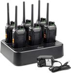 Retevis RT27 Walkie Talkies, Long Range Walkie Talkies for Adults, with 6 Way Charger, Rechargeable Two Way Radio PMR446, VOX, Walkie Talkie for School, Factory, Shopping Center (6 Pack, Black)