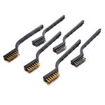 eBoot Mini Wire Brush Set for Cleaning Welding Slag and Rust, 6 Pack, Stainless Steel and Brass