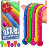 BUNMO Stocking Stuffers for Kids - Stretchy Sensory Strings - Stimulating & Addictive Sensory Toys for Kids - Stocking Stuffers for Boys and Girls - Non Mouthable Toy - Textured 6 Pack