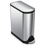 simplehuman 45 Liter / 11.9 Gallon Stainless Steel Butterfly Lid Kitchen Step Trash Can, Brushed Stainless Steel