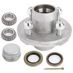 ECCPP Boat Trailer Hub Kit 4 Bolt 1-1/16 L44649 Silver Tapered Spindle Galvanized 2,000 Lbs Axle Kit