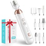 COSLUS Cordless Manicure and Pedicure Set 9 in 1 Electric Nail File Set, 5 Speed Toenail Thick Nails Care Tool with LED Light, Rechargeable Nail Drill