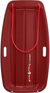 Retrospec Retrorider Plastic Snow Sled for Kids and Adults - Toboggan Style with Pull Rope, Cold-Resistant Construction & Hard Bottom for Fast Downhill Rides