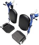 Blue Streak Wheelchair Elevating Leg Rest with Padded Calf Pad,Composite Footplates,Fits Most Standard wheelchairs and Transport Chair,Wheelchair Parts,Same Functional Structure as LK3JELR,(1Pr, Blue)