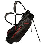 Ram Golf Waterproof Stand Carry Bag, 7.5", Black/Grey/Red