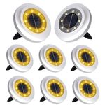 Solar Lights Outdoor Garden,8 Pack Solar Ground Lights,Waterproof Solar Garden Lights for Lawn Pathway Yard Landscape Walkway(Warm White)