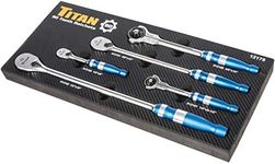 Titan 12175 5-Piece 90-Tooth Swivel Head and Flat Head Ratchet Set