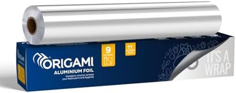 Origami Silver Aluminium Foil for Food Packing 9m with 11 Micron Thickness | Keeps Food Warm and Hygienic | Ideal for Storing, Packing, Wrapping, and Serving