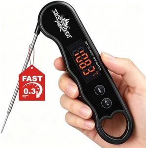 0.3s Fast Read Meat Thermometer – USB-C Rechargeable,Black