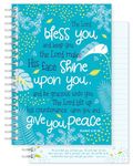 Christian Notebook, Bless you (teal), softback notebook A5 lined, with Numbers 6:24-26 Bible verse. Perfect as a Bible Study Journal or Christian Gift, by Just Cards Direct