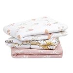 aden + anais Musy Squares - Earthly, Pack of 3 | Large 100% Cotton Muslin Cloth | Soft & Lightweight Unisex Baby Essentials | Cloths for Newborn Girls & Boys | Ideal