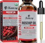 Kanzy Rosehip Oil for Face 120ml Rosehip Oil Organic Cold Pressed Rose Hip Oil for Face 100% Pure Vegan Cruelty-Free for Skin, Nails and Body for Nourishment, Dryness, Fine lines and Scars