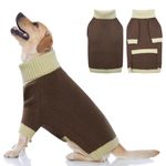 OUOBOB Dog Sweater, Dog Sweaters for Large Dogs, Christmas Dog Sweater, Turtleneck Dog Sweaters Knitwear Boys Girls, Classic Cable Knit Dog Pullover Sweater, Labrador, Border Collie (Camel XL)