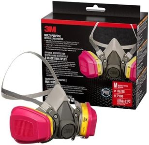3M P100 / OV / AG Multi-Purpose Reusable Respirator 62023 Medium Size NIOSH-APPROVED P100 / Organic Vapor / Acid Gas Rated Filters Adjustable Head Straps Comfortable & Lightweight (62023H1-DC)