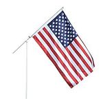 Portable Flag Pole - Premium Flagpole for Camping, The Beach, Tailgating, Includes 3x5 American Flag, Made of High Grade PVC