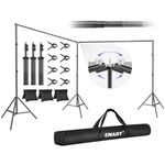 EMART Backdrop Stand, 20x7ft(WxH) Large Adjustable Backdrop Stand for Paties,Wedding, with 308° Angle Rotatable Connector, Photography Photo Back Drop Stand, Pipe and Drape Backdrop Support Stand