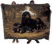 Pure Country Weavers Gordon Setter Dog Woven Blanket by Robert May - Gift Cotton Tapestry Throw - Made in The USA - 72" x 54"