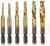 6 Packs Titanium Combination Drill 