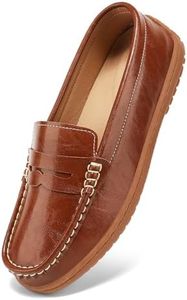 BEAUSEEN Women's Classic Handsewn Penny Loafers - Casual Slip On Moccasin Driving Shoes Lightweight Walking Flats Comfort Women Loafer Shoes, Brown, 11 US