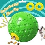 Dog Enrichment Toys, Dog Squeaky Ball, Chew Toy Aggressive Chewer for Medium and Large Breeds with Food Dispensing Features (Green Ball)