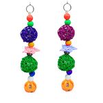 Jainsons Pet Products Bird Toys Parrot Swing Toy with Colorful Bell and Pet Bird Cage Hammock Hanging Chew Toys for Small Parakeets Cockatiels, Conures, Macaws, Lovebirds, Finches 2pcs