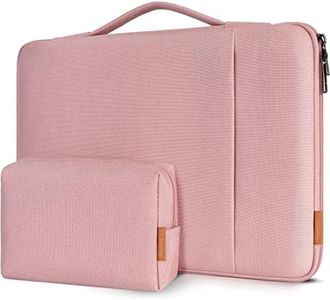 DOMISO 15.6 inch Laptop Sleeve Case Water Resistant Shockproof Protective Computer Bag for 15.6" Notebook/Lenovo IdeaPad ThinkPad/HP Pavilion 15 Envy 15/Dell XPS 15/Asus/Acer with Accesory Bag, Pink