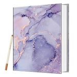 Fintie Photo Album Self Adhesive for 3x5 4x6 5x7 6x8 8x10 Pictures, 60 Sticky Pages DIY Photo Album with A Metallic Pen, Scrapbook Album for Family Wedding Anniversary Pictures, Lilac Marble