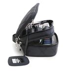 Salepush Portable Makeup Bag, Salepush Double Layer Cosmetic/Toiletry Brush Bag For Women, With Mirror Travel/Train Kit Organizer, Professional Makeup Pouch Purse For Travel Home, 7 cm,Black