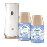 Glade Automatic Spray Refill and Holder Kit, Air Freshener for Home and Bathroom, Clean Linen, 6.2 Oz, 2 Count