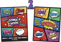 Blank Comic Books for Kids | Set of 2 | Create Your Own Comics and Cartoons with 5 Comic Templates | Creative Gift Idea | Road Trip Fun!