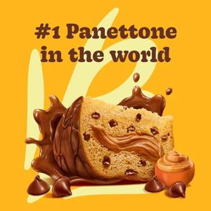 Bauducco Chocottone Peanut Butter - Moist & Fresh Cake, Traditional Italian Recipe with Fudge Topping, Filled with Peanut Butter and Chocolate Chips, 16.0 oz (Pack of 1)