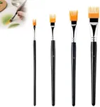 4PCS Art Grainer Brush Comb Set, Professional Artist Acrylic Paint Brush Comb Set, Small Nylon Bristles Painting Brushes for Acrylic, Oil and Watercolor, Ideal for Artists Beginners, Short Handle