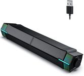 Jeecoo M20 Computer Speakers for PC Desktop Monitor, Bluetooth V5.3 PC Sound Bar - Wired USB-Powered, Superb Stereo Sound, with Gradient RGB Lighting - Combine/Separate to Customize Your Desk