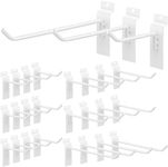 KAHEIGN 24Pcs Heavy Duty Slatwall Hooks, 10CM /15CM /20CM Steel Slat Wall Shelf Brackets Slatwall Panel Hooks Pegboard Gridwall Hangers for Garage Storage Shop Retail Display (White - 3 Size)