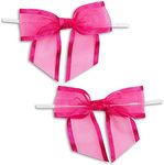 Rose Red Organza Bow Twist Ties for Favors and Treat Bags (1.5 Inches, 36 Pack)